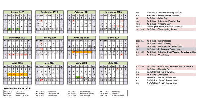 Calendar - Beacon Montessori School